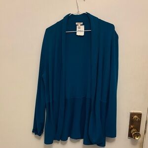 Talbots Deep Teal open Cardigan